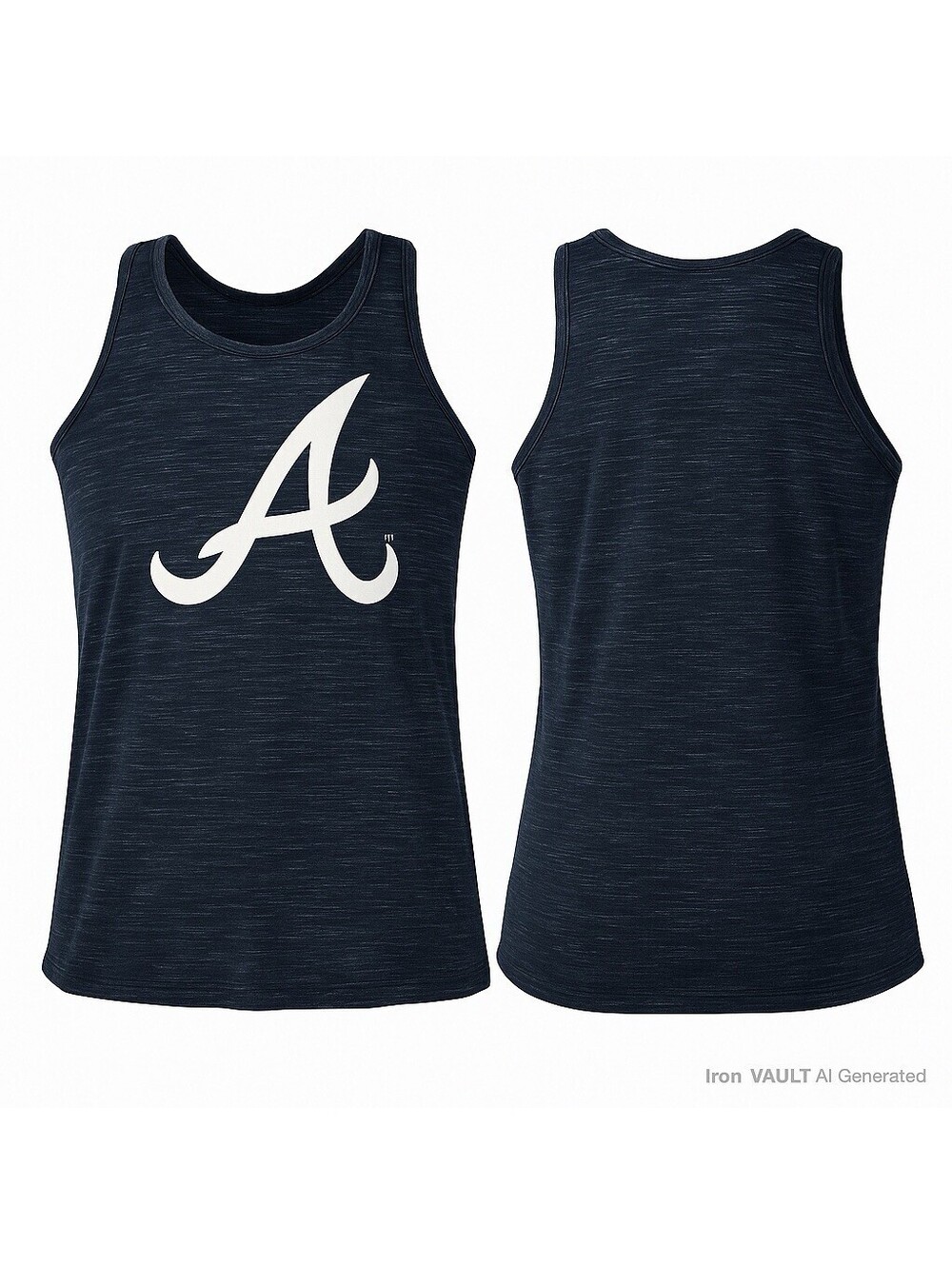 Atlanta Braves Womens Small Navy Split Back Tank Top New Era MLB Logo